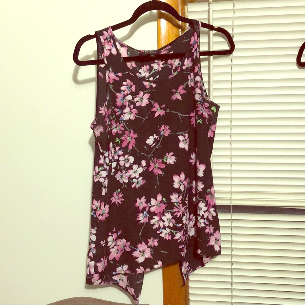 Express Floral Split Back Tank Size M